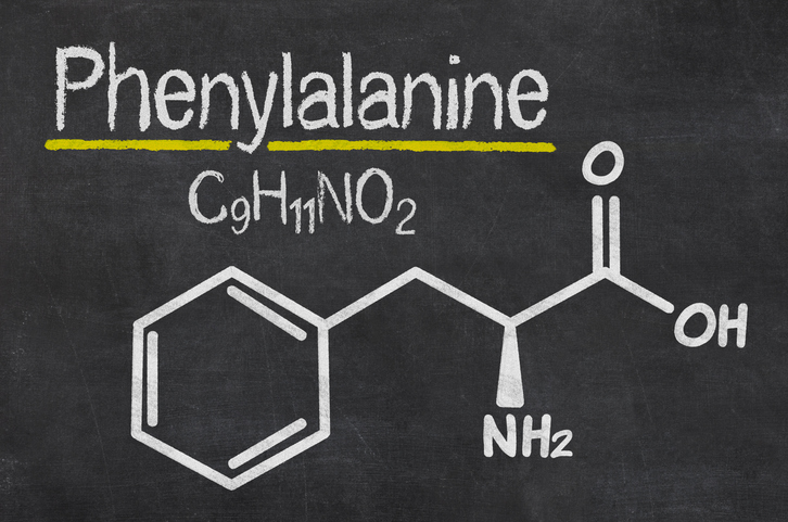 Fórmula química de la fenilalanina