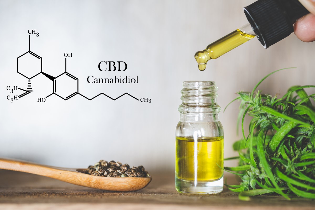 CBD - cannabidiol - aceite y fórmula química