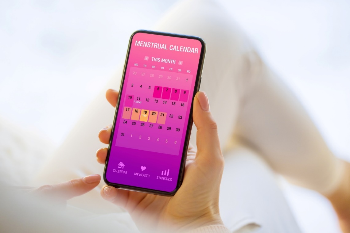 Calendario menstrual - un tipo de aplicación móvil para calcular la menstruación, la ovulación y el período fértil de una mujer.