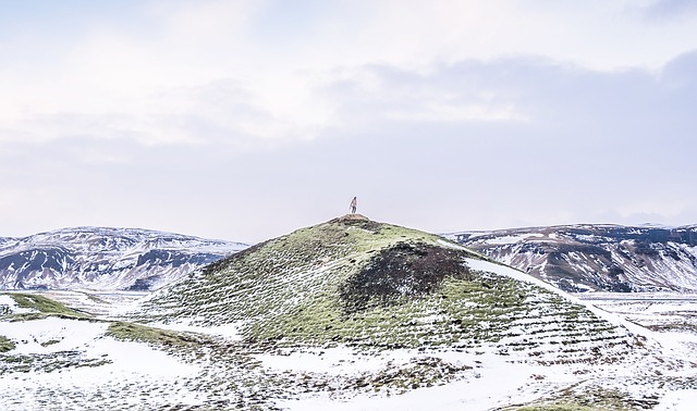 Paisaje invernal, montañas, cielo, nieve, frío, invierno