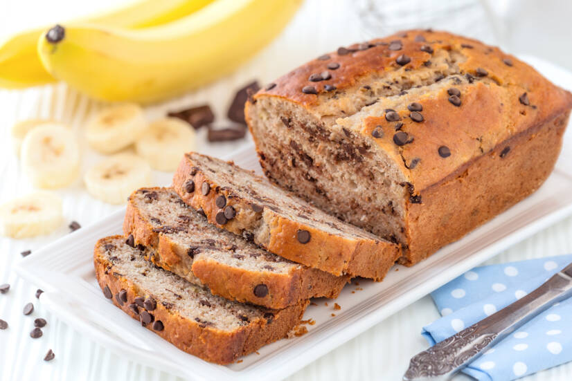 Receta de pan de plátano delicioso y saludable