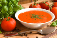 Receta de sopa de tomate fit healthy con boniatos